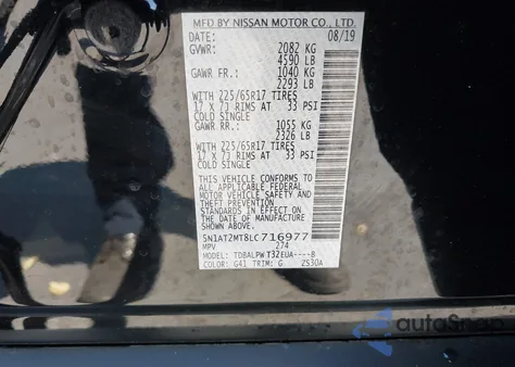 2020 Nissan Rogue S Fwd z USA, uszkodzony, nr VIN 5N1AT2MT8LC716977